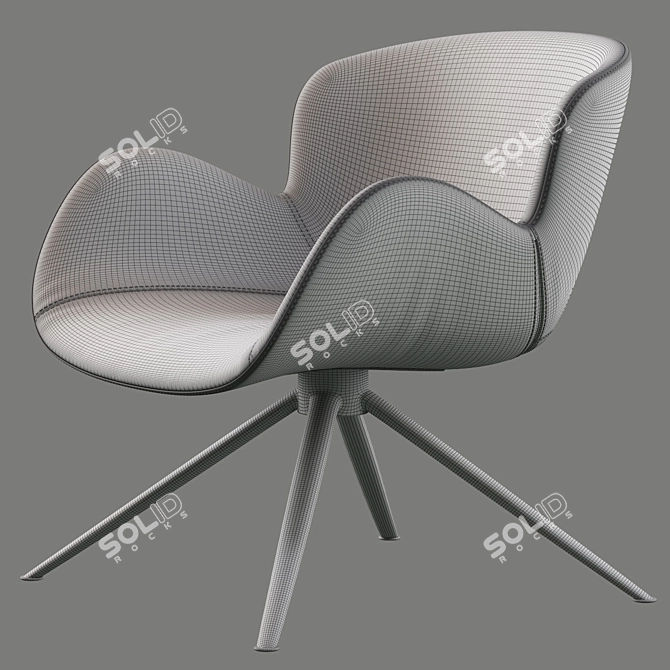 Modern Astrid Arm Chair 3D model image 4