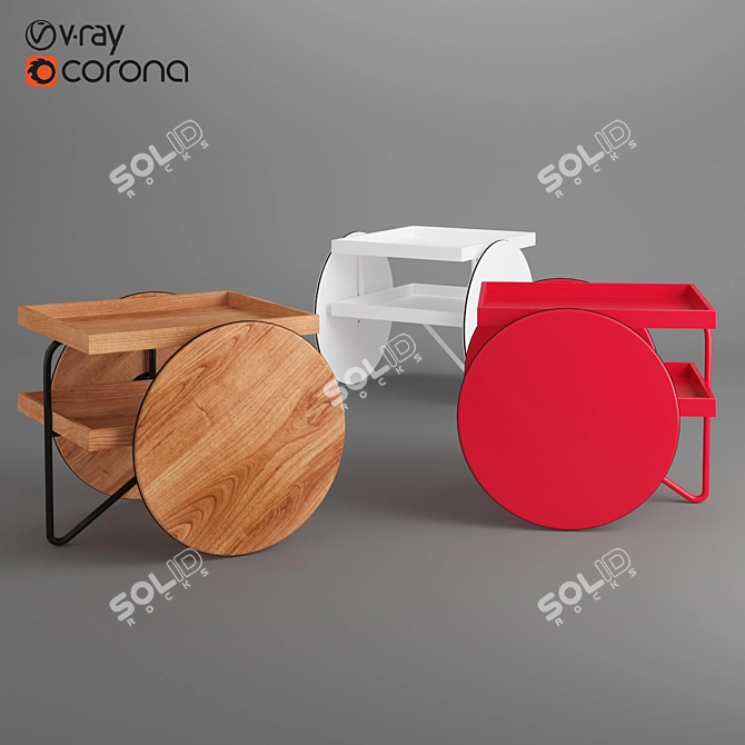 Versatile Casamania Chariot Mobile Table 3D model image 1