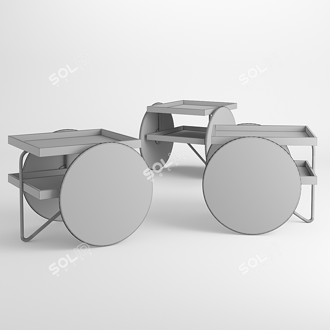 Versatile Casamania Chariot Mobile Table 3D model image 3