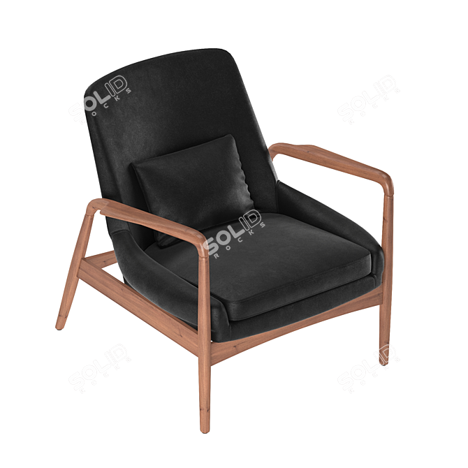 Elegant Carter Mid Century Chair 3D model image 3