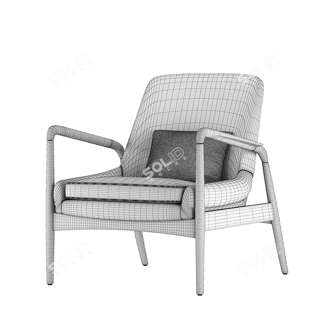 Elegant Carter Mid Century Chair 3D model image 4