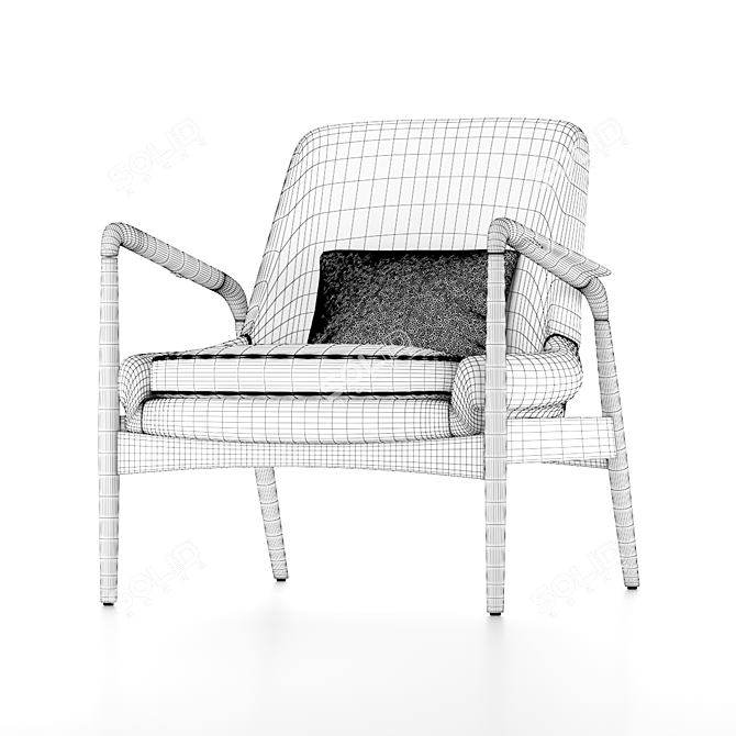 Elegant Carter Mid Century Chair 3D model image 9