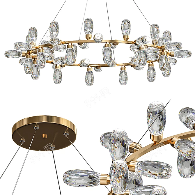 Nevsky Crystal Modern Chandelier 3D model image 1