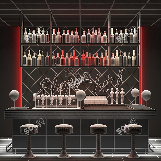 JC Counter Bar 4: Stylish and Functional 3D model image 3