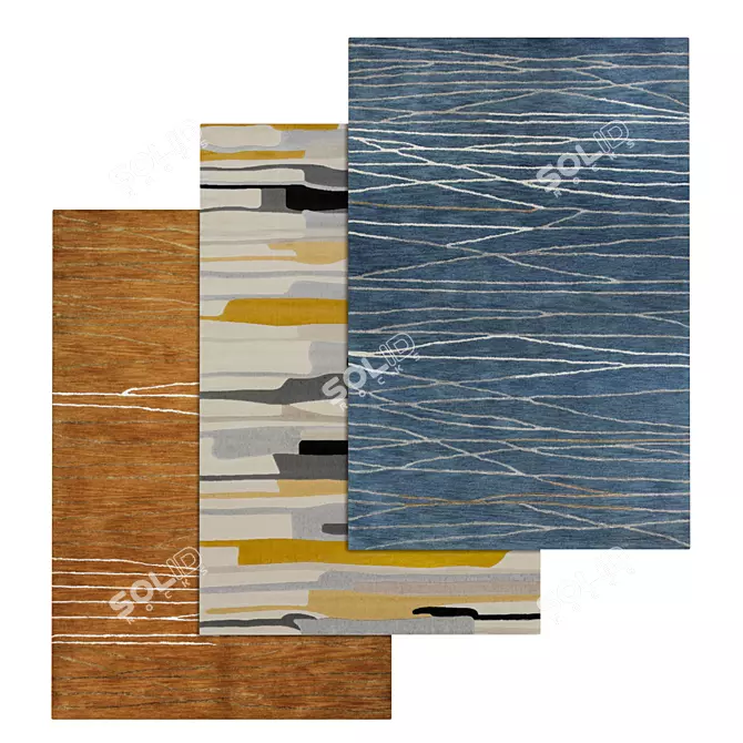 Luxury Rug Set: High-Quality Textures 3D model image 1