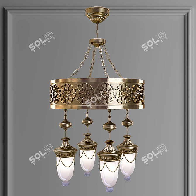 Elegant Islamic Chandelier: Illuminate Your Space 3D model image 3