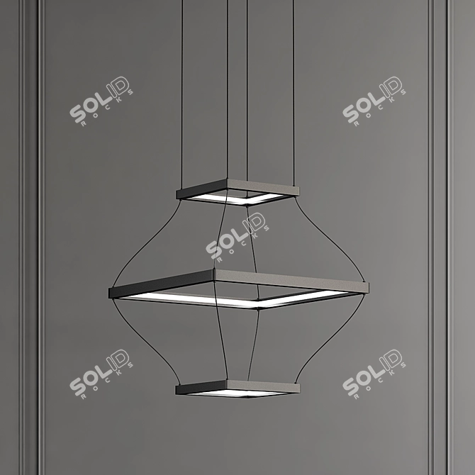 Modern Minimalist Lantern Pendant 3D model image 1