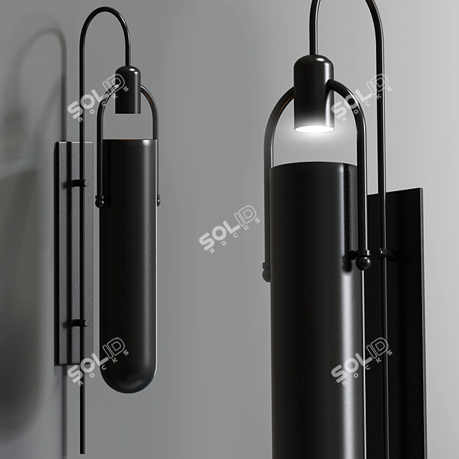 Modern Arc Wall Sconce Light 3D model image 2