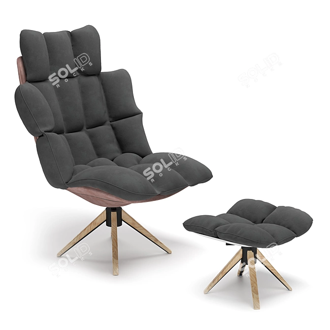Husk Style Ottoman Chair 3D model image 1