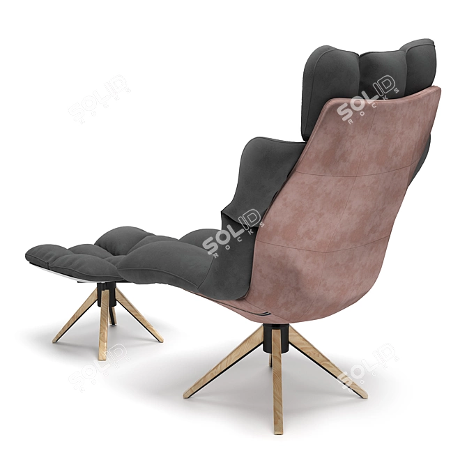 Husk Style Ottoman Chair 3D model image 2