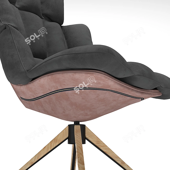 Husk Style Ottoman Chair 3D model image 4