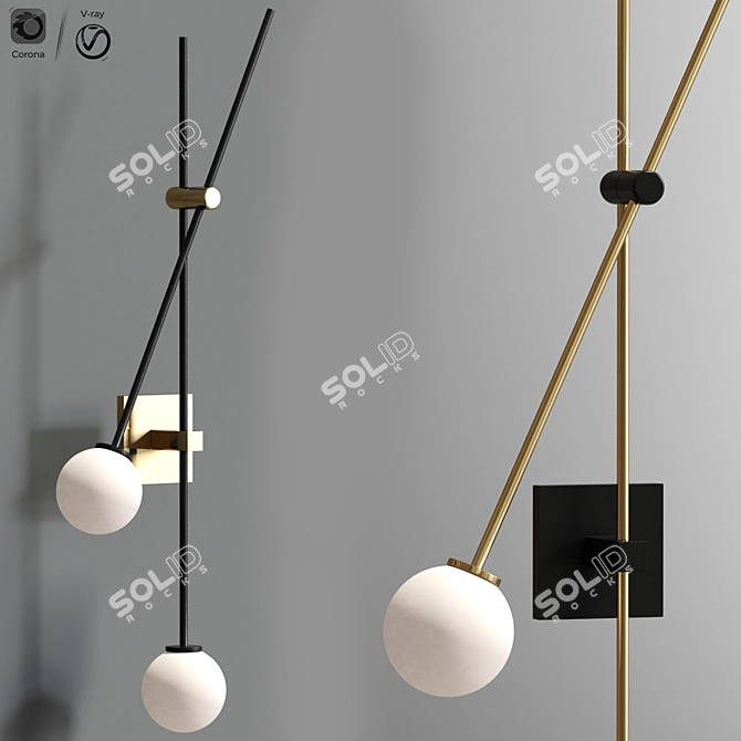Sleek Tempo Sconce: Modern Lighting Masterpiece 3D model image 1