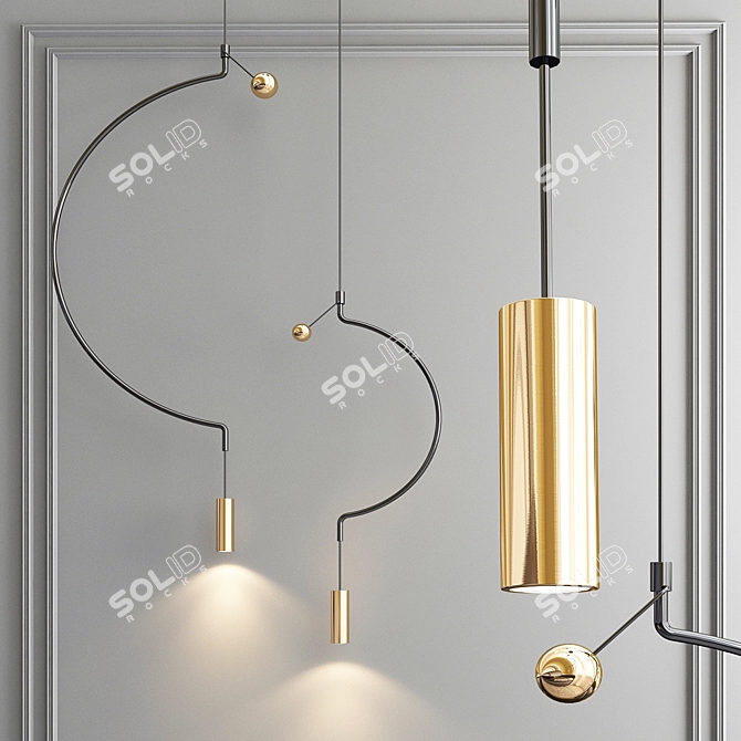 Elegant Liaison Pendant 3D model image 1