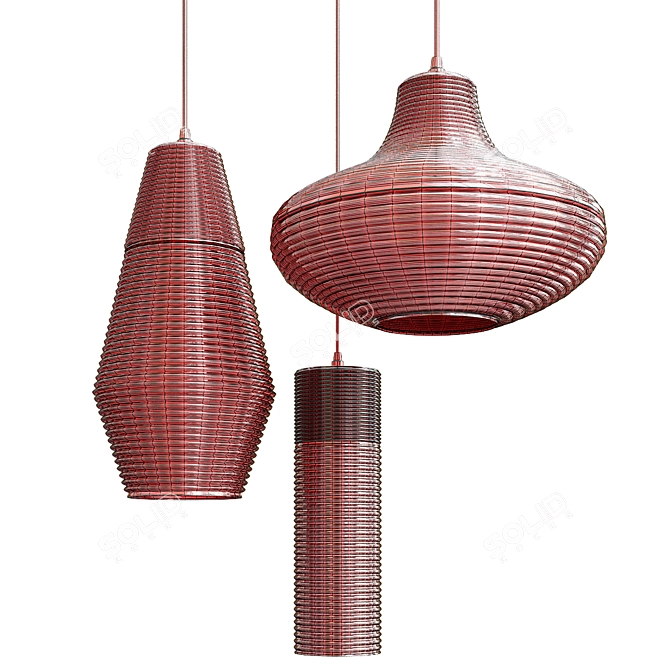 Sleek Pendant Lighting Renord 3D model image 2