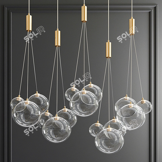 Elegant Chaos: Random Multi Light Pendant 3D model image 1