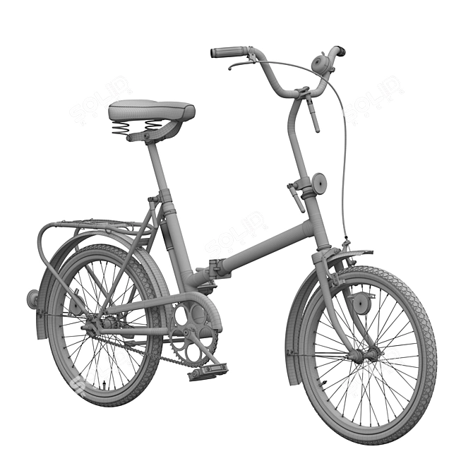 Vintage Soviet Folding Bike 3D model image 3