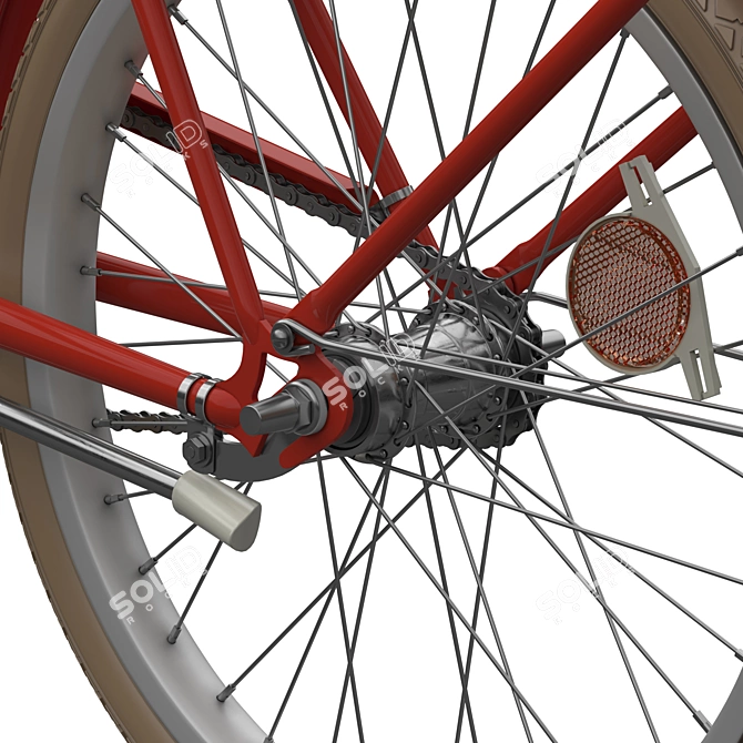 Vintage Soviet Folding Bike 3D model image 4