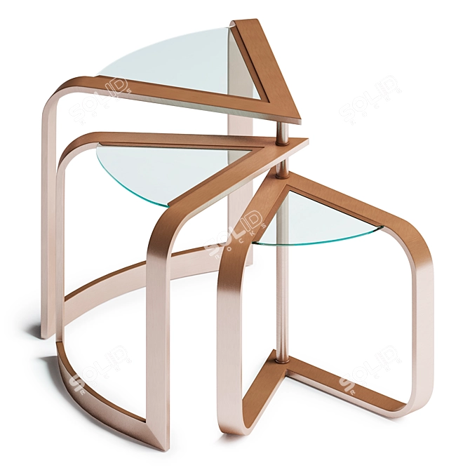 Copper Nesting Side Table 3D model image 2