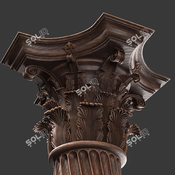  3Dmax Roman Column Sculpture 3D model image 2