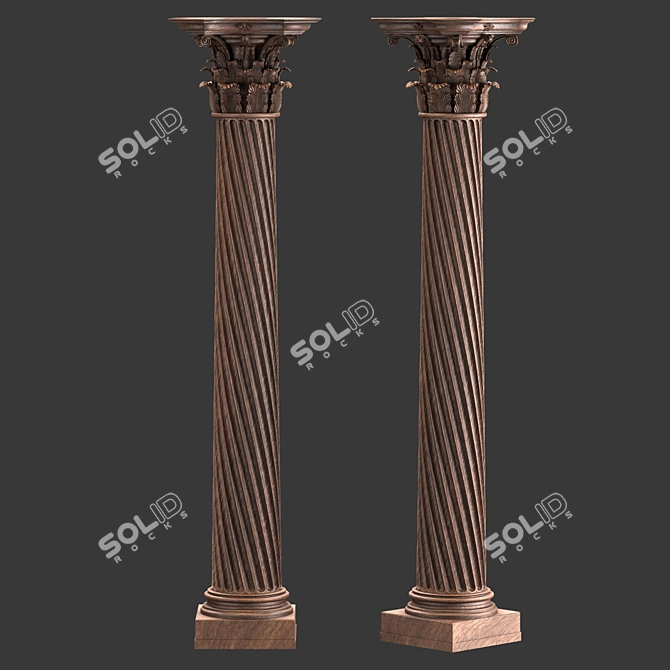  3Dmax Roman Column Sculpture 3D model image 3