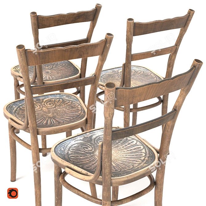 Vintage Vienna Chairs: Jacob & Josef Kohn 3D model image 5