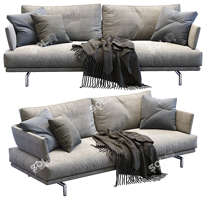 Quinta Strada: Stylish Italian Sofa 3D model image 1