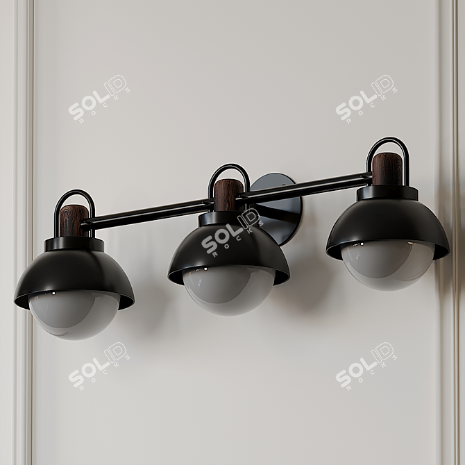 Elegant Arc Vanity Light 3D model image 1