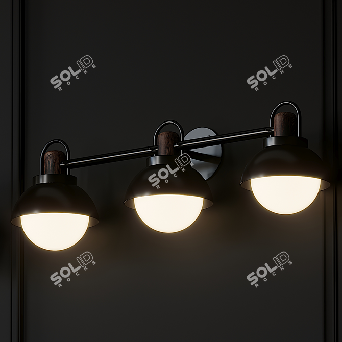 Elegant Arc Vanity Light 3D model image 2