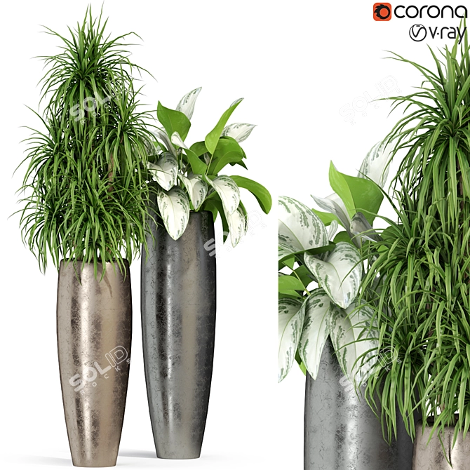 Exquisite Fleurami Royal Plant Collection 3D model image 1