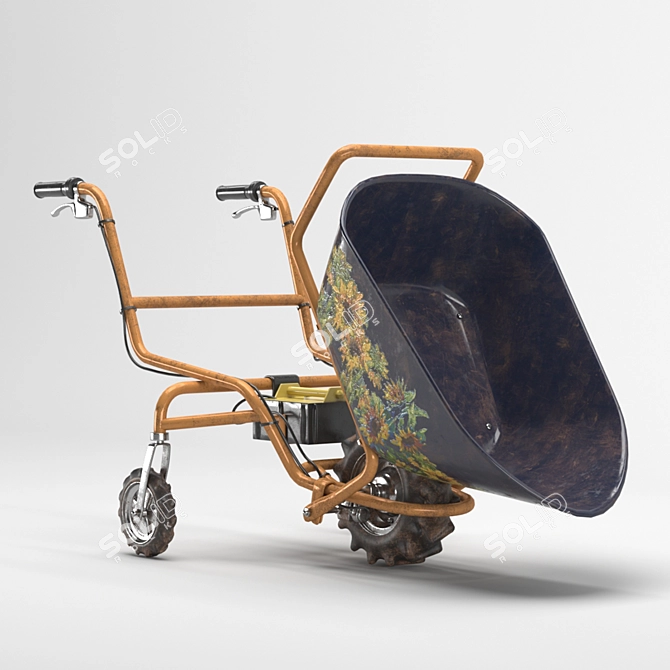 Sherpa Power Barrow SPB500: Convenient Wheelbarrow & Garden Tool Set 3D model image 3