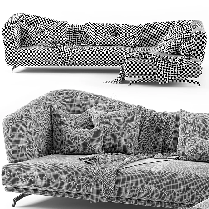 Elegant Lennox Soft Sofa 3D model image 5