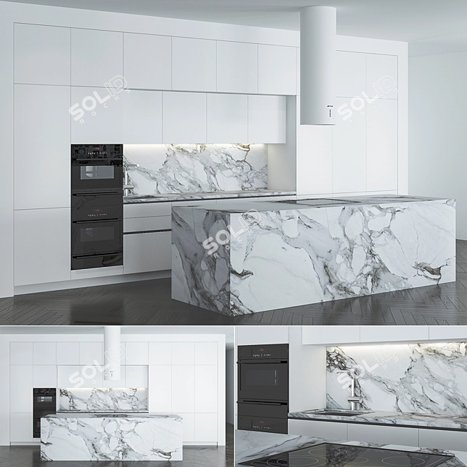 Modern Kitchen 3D Model 3D model image 1