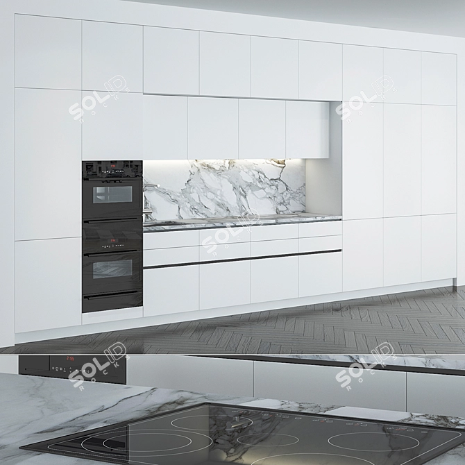 Modern Kitchen 3D Model 3D model image 4