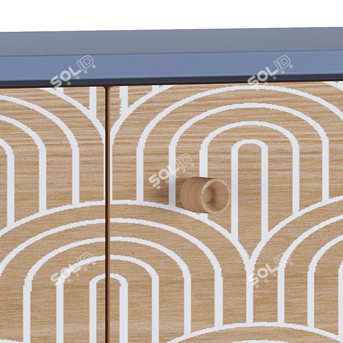 Elegant Oak Chest of Drawers 3D model image 3