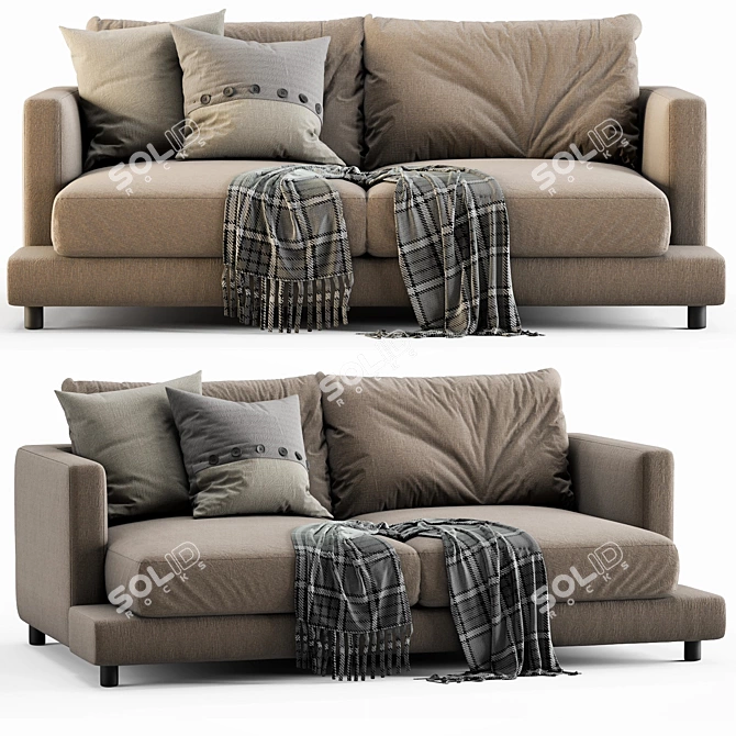 Modern Flexform Long Island Sofa 3D model image 1