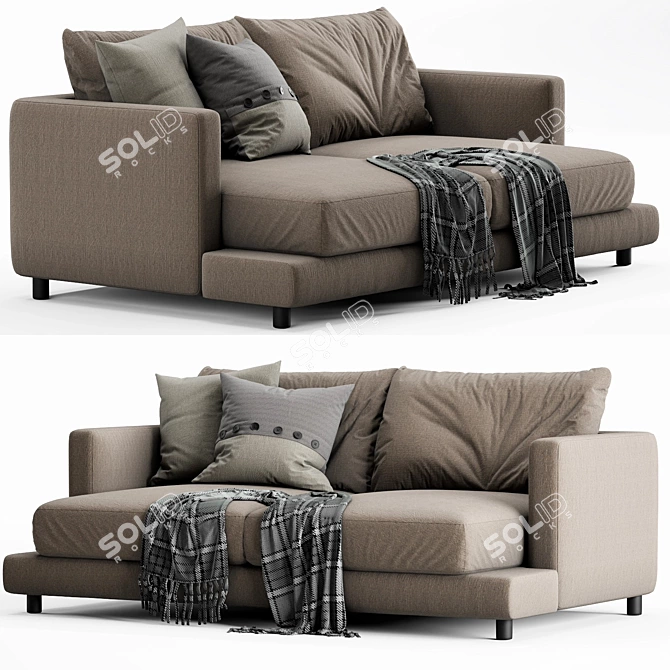 Modern Flexform Long Island Sofa 3D model image 2