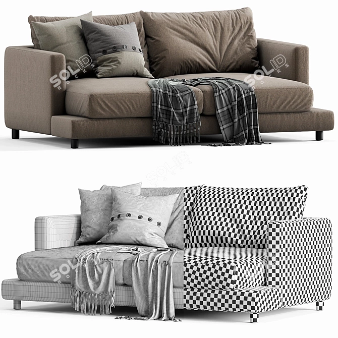 Modern Flexform Long Island Sofa 3D model image 3