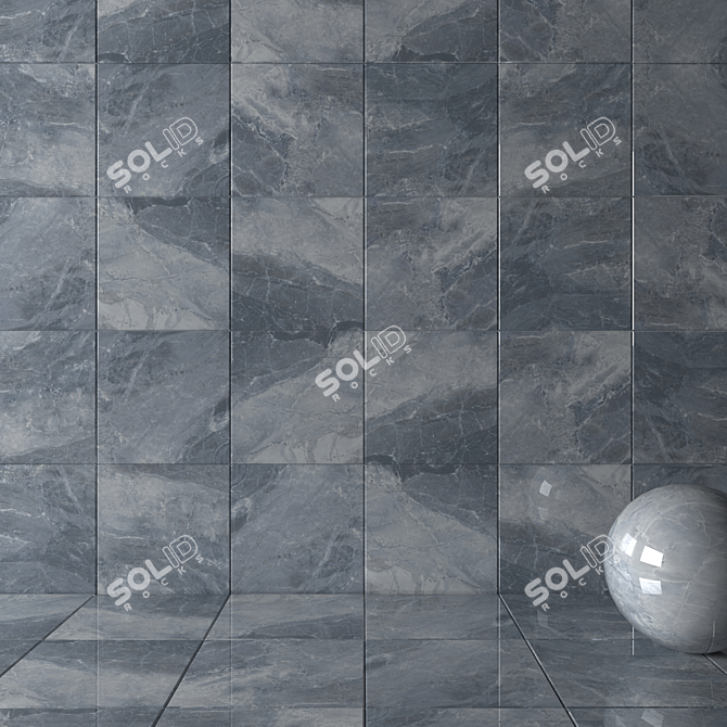 Alpin Black Wall Tiles Set - Sleek & Stylish 3D model image 2