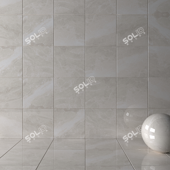 Elegant Alpin Cream Wall Tiles 3D model image 2