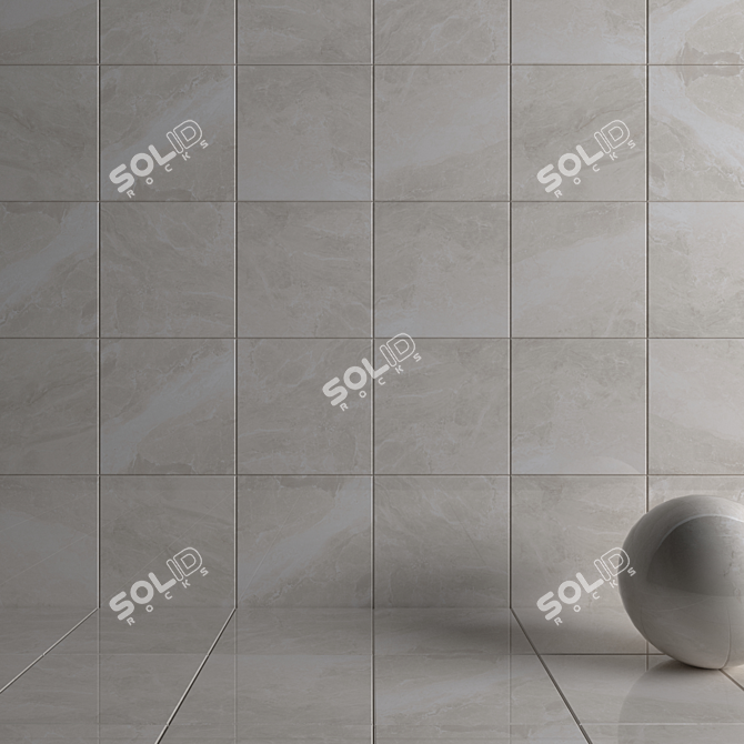 Elegant Alpin Cream Wall Tiles 3D model image 3