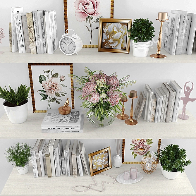 Elegant Set of 53 Decoratives 3D model image 2