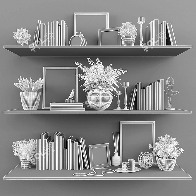 Elegant Set of 53 Decoratives 3D model image 3