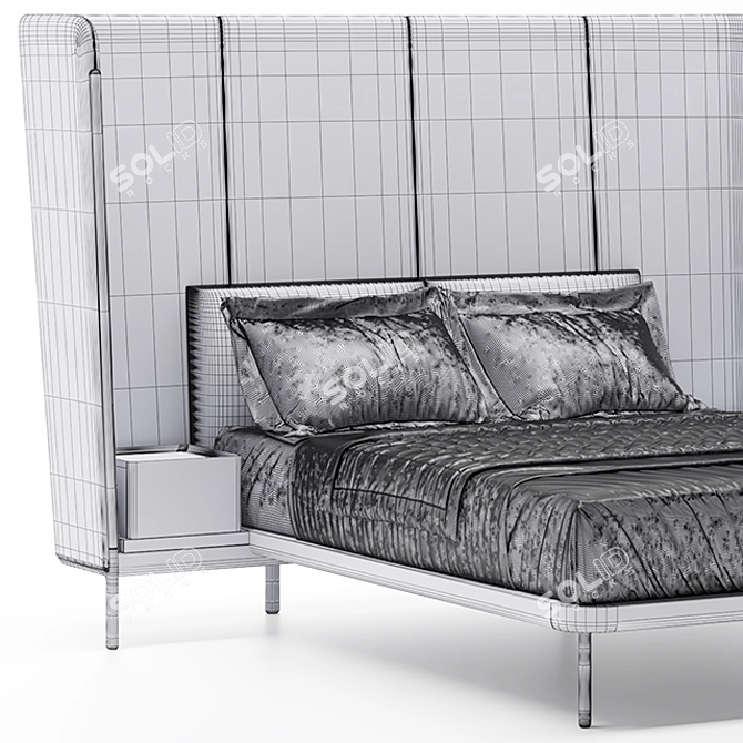 Elegant Dubois Bed Set 3D model image 4