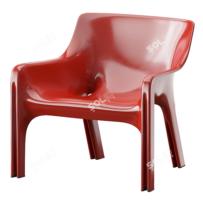 Vicario Armchair: Stylish and Compact 3D model image 2