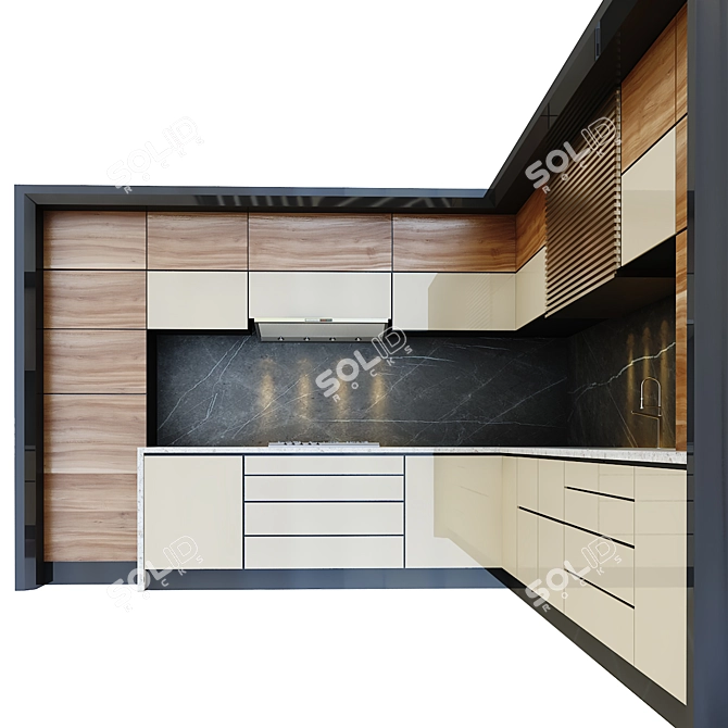 Modern Poly Vertex 3D Kitchen 3D model image 3