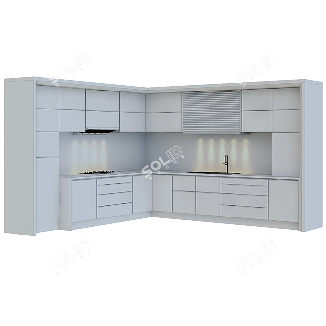 Modern Poly Vertex 3D Kitchen 3D model image 4