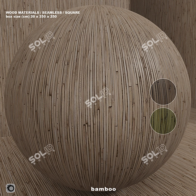 Bamboo Wood Seamless Material Set 93 - (Material (Wood, Bamboo)) 3D model image 1