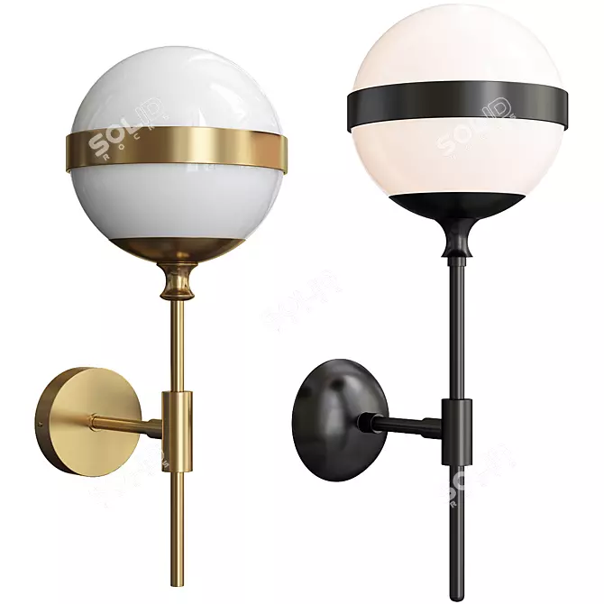 Peggy Gold Wall Lamp: Elegant and Stylish 3D model image 1