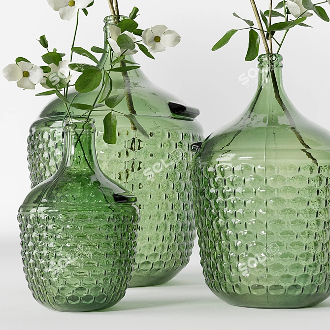 Zara Glass Vases Set of 3 3D model image 3