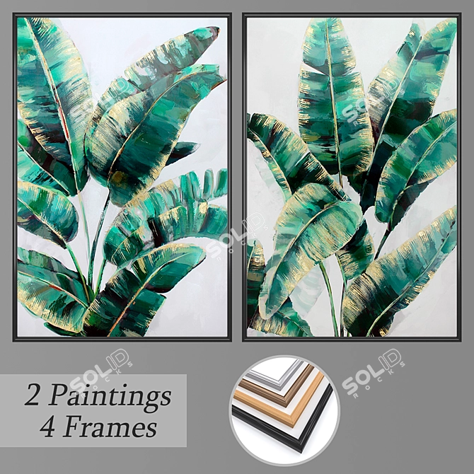 Elegant Wall Art Set 3D model image 1